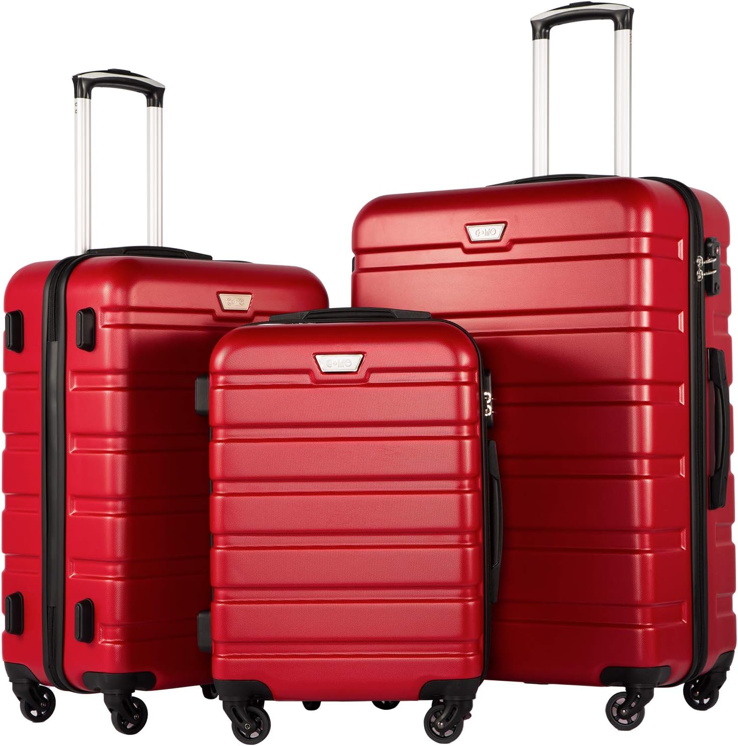 Coolife Luggage 3 Piece Set with TSA Lock for Travel Security