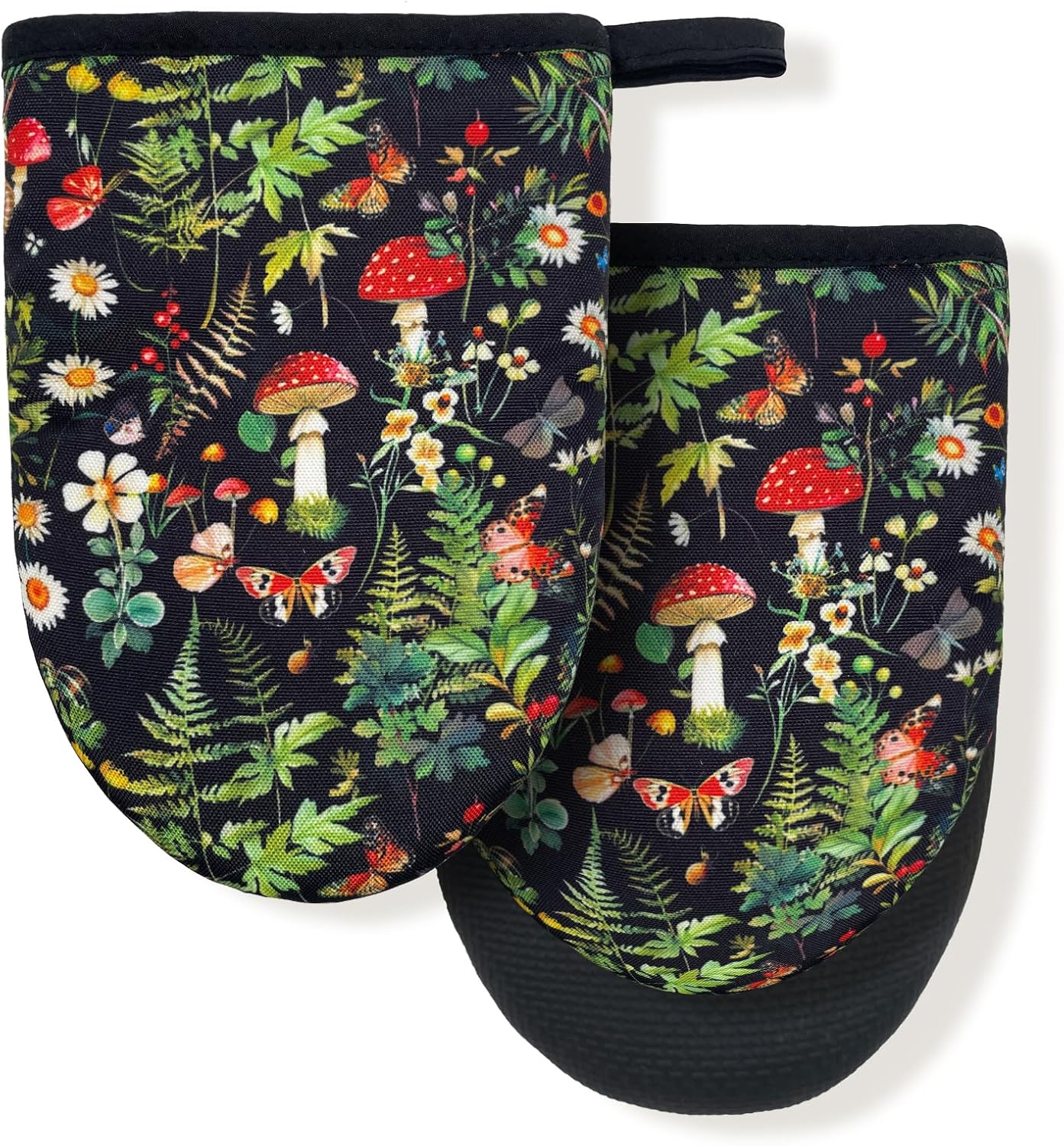 Gothic Silicone Oven Mitts Set: Heat Resistant Kitchen Gloves