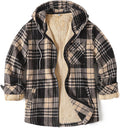 Men's Flannel Fleece Jacket Sherpa Lined Hoodie - Warm Layering
