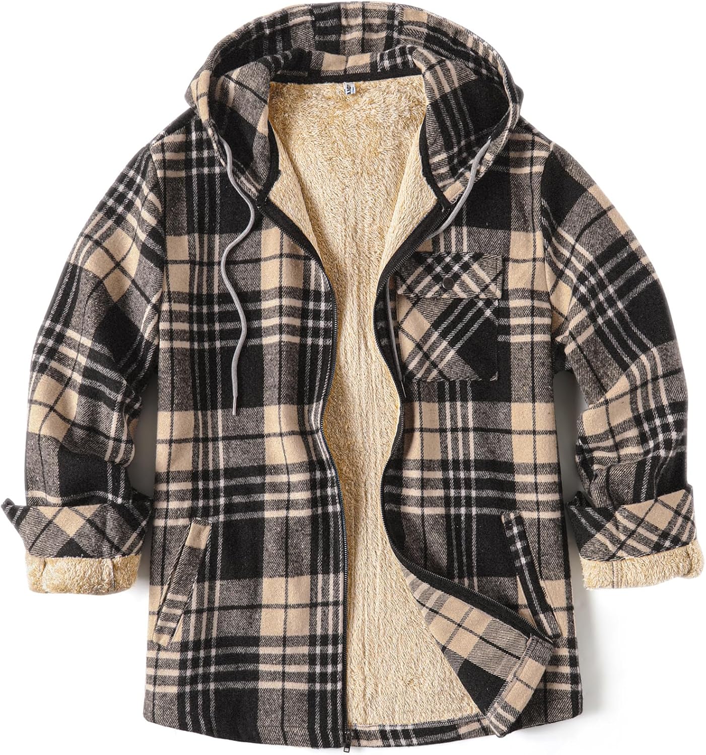 COOFANDY Men's Flannel Fleece Jacket for Ultimate Warmth