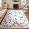 Lahome Insect Machine Washable 5x7 Soft Pink Area Rug