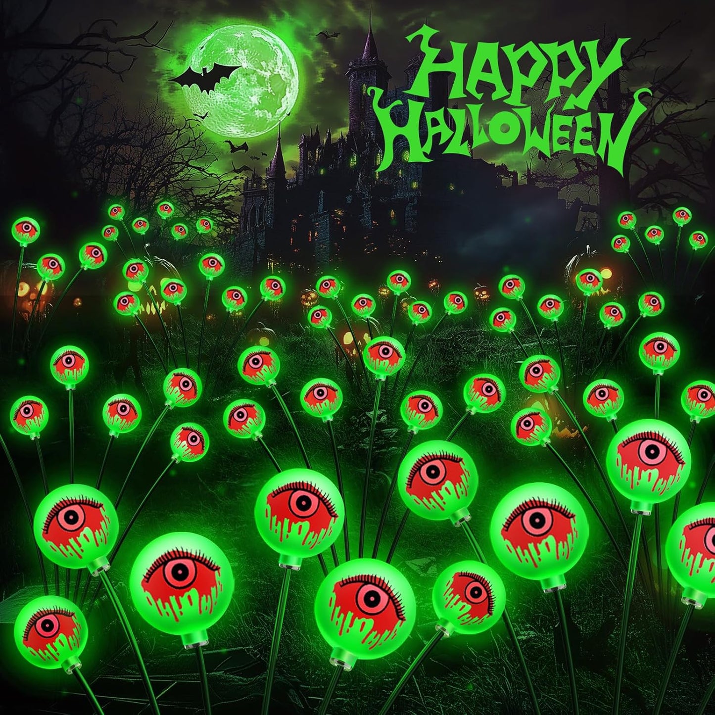 2025 Upgraded Halloween Lights Outdoor Solar Eyeball Light