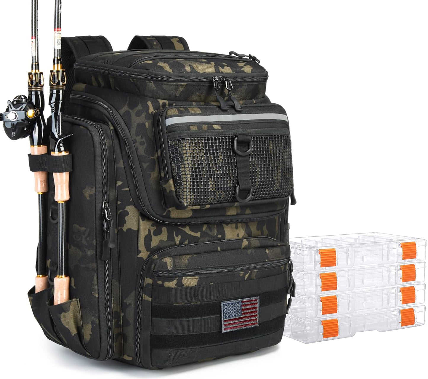 HAMBOLY Fishing Backpack with Rod Holders for Outdoor Adventures