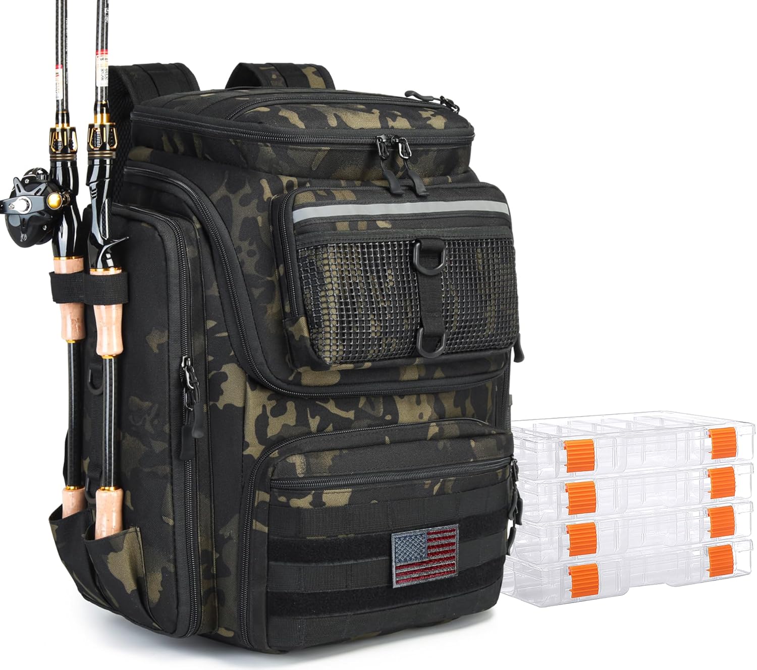 HAMBOLY Fishing Backpack with Rod Holders for Outdoor Adventures
