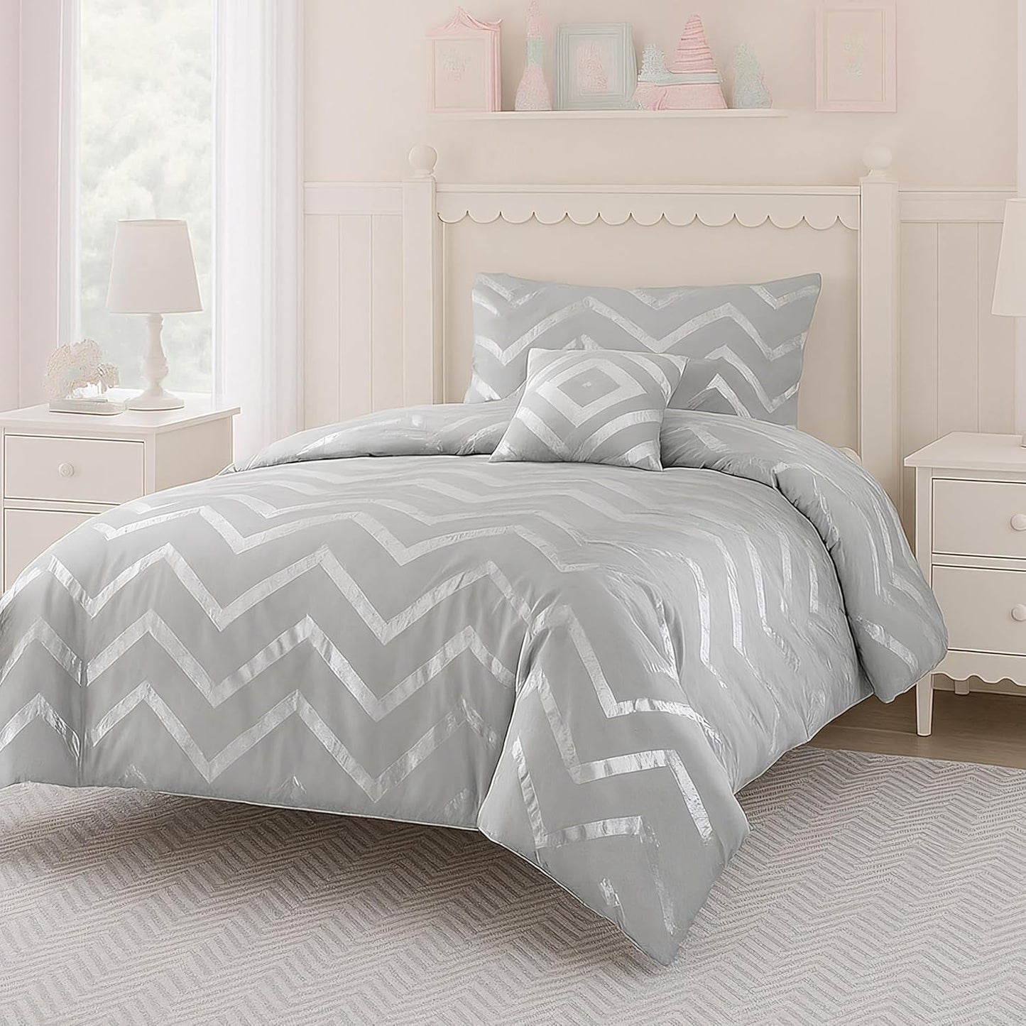 Codi Gray Twin Bedding Set for Teen Girls - Stylish Comforter