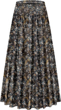 Women's Chiffon High Waist Tiered Pleated Floral Maxi Skirt - Boho it