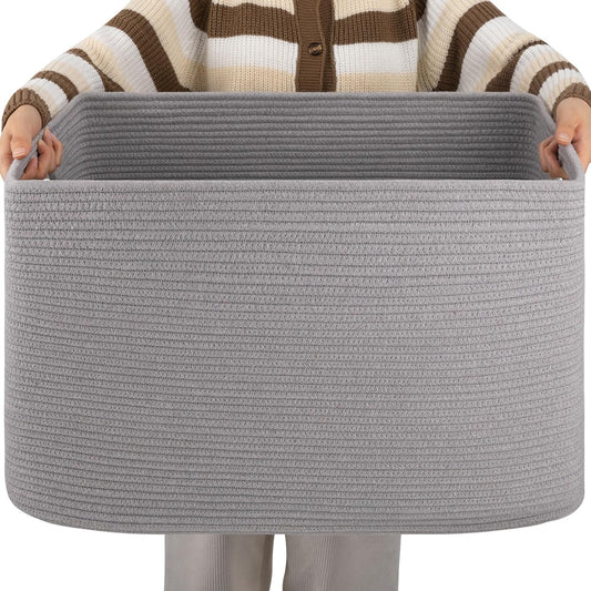 XXLarge Rectangle Blanket Basket for Storage and Organizing