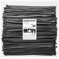 Zip Ties 12 in 1000 Pack Black - Strong 50 lb Cable Ties