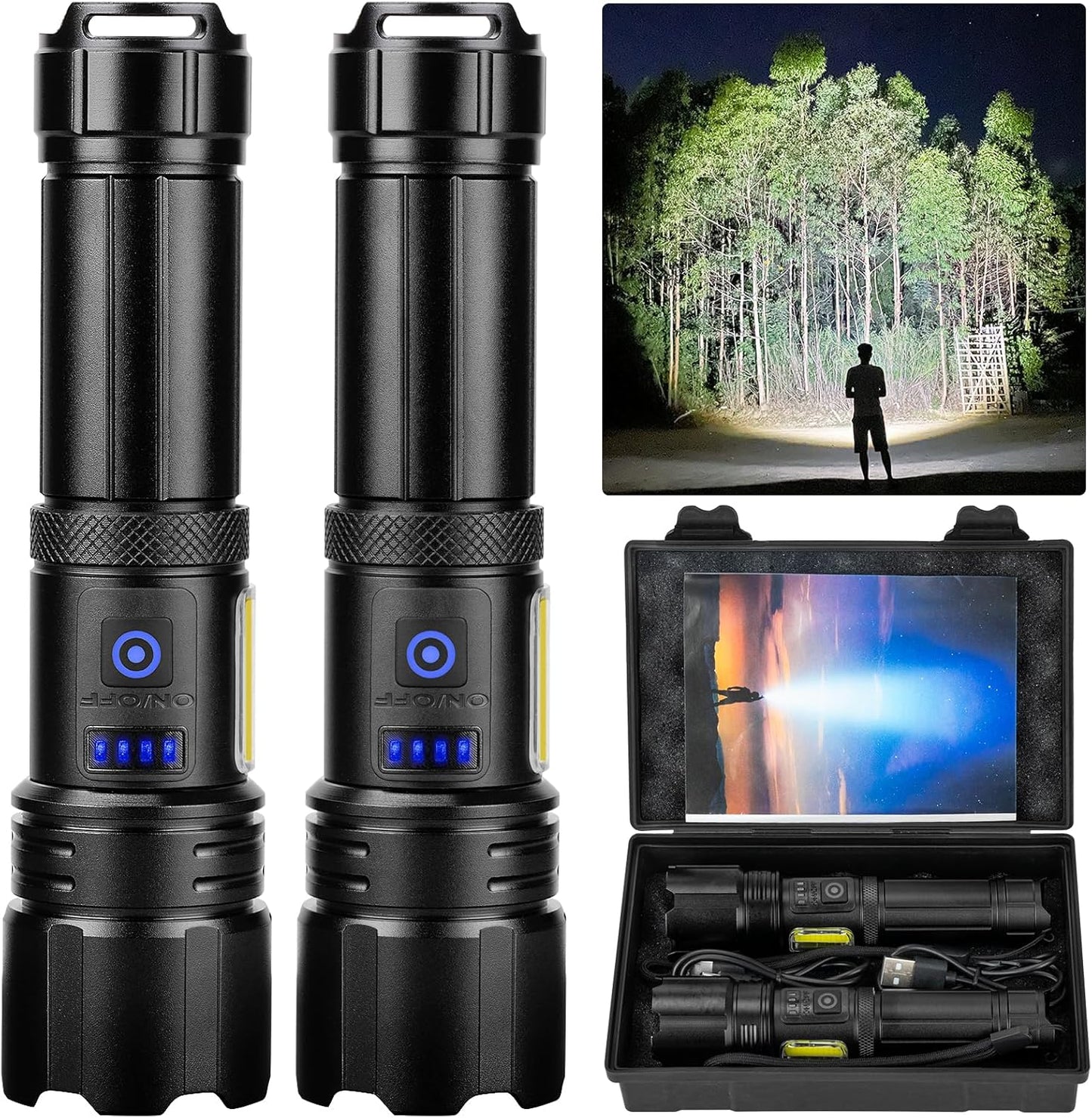 High Lumens Rechargeable Flashlights for Camping and Hiking