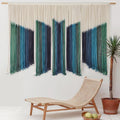 Macrame Wall Hanging Dip-Dyed 59in x 37in - Boho Fiber Yarn Art