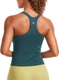 Seamless Ribbed Womens Tank Top Racerback Cami - Built-In Bra