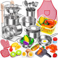 Kids Pretend Play Kitchen Toys Accessories Set - Realistic 32-Piece