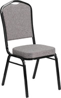 HERCULES Series Crown Back Stacking Banquet Chair in Gray Fabric