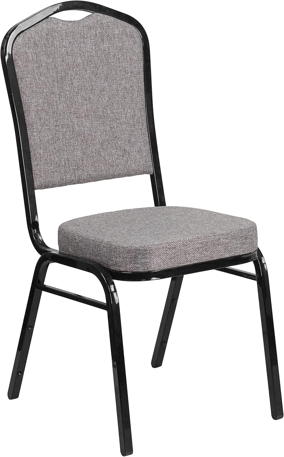 HERCULES Series Crown Back Stacking Banquet Chair in Gray Fabric