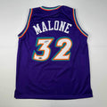 Facsimile Autographed Karl Malone Utah Purple Jersey XL Size