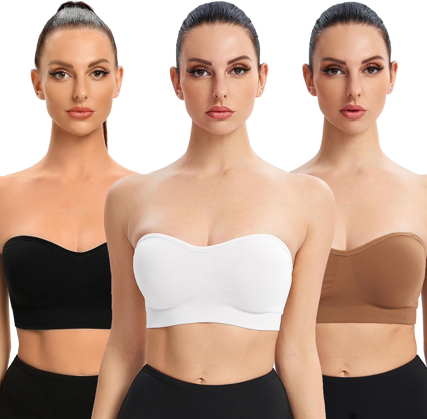 Gnowann Strapless Bras for Women: Non-Slip Silicone Bandeau