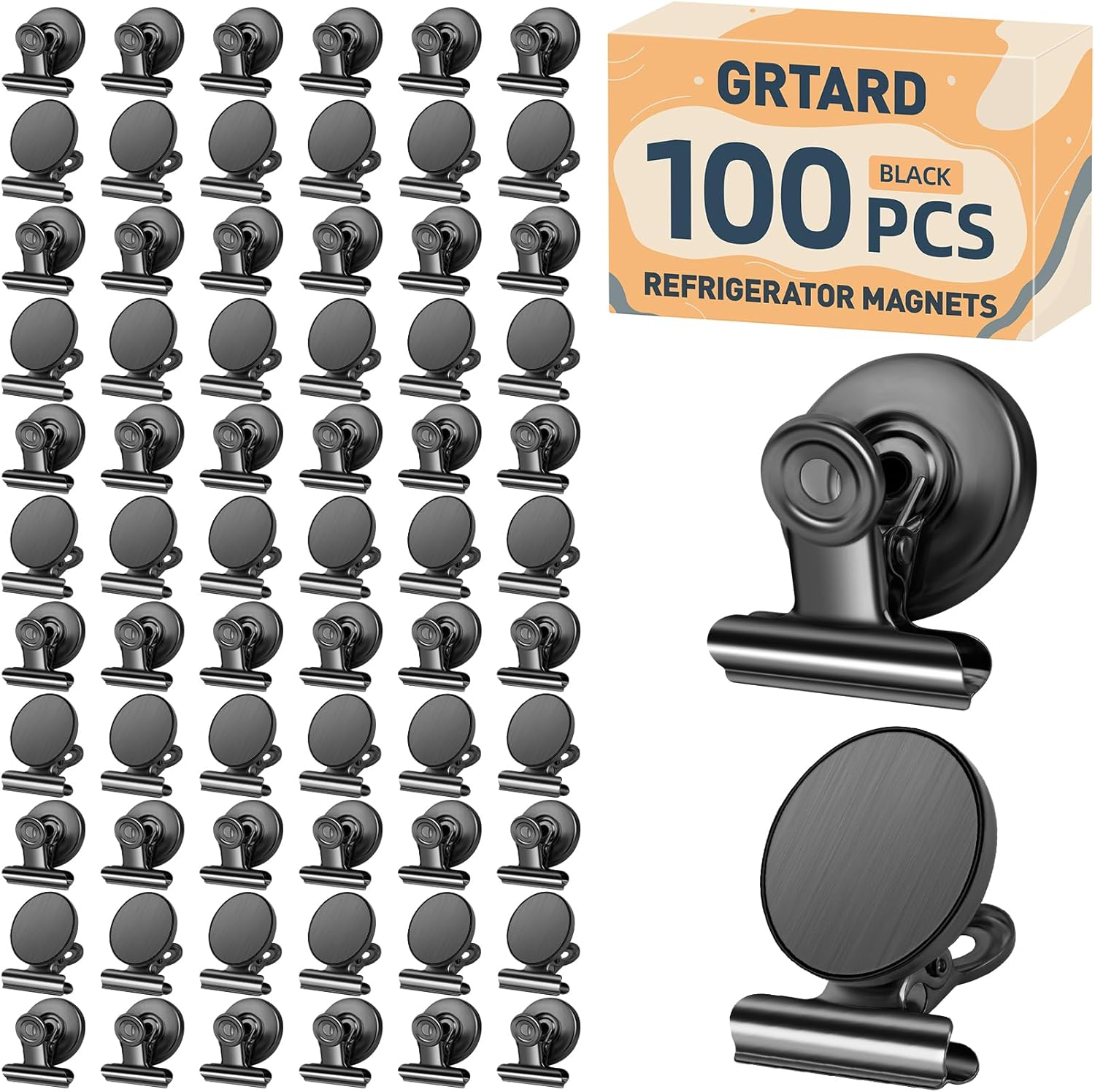 Grtard 100pack Magnetic Clips Heavy Duty for Fridge Use
