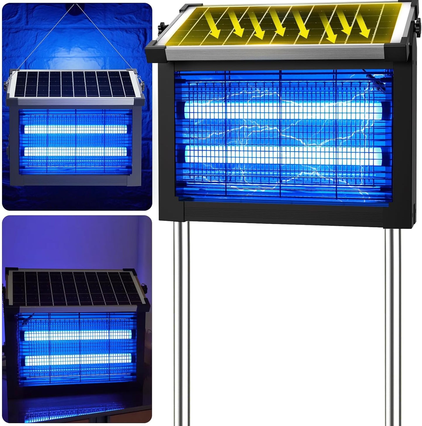 Solar Powered Bug Zapper Outdoor with 4500V High Power Effectiveness