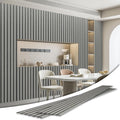 Art3d 4-Pack Glue-On Six-Grid Wainscoting Panel - Slim Ash