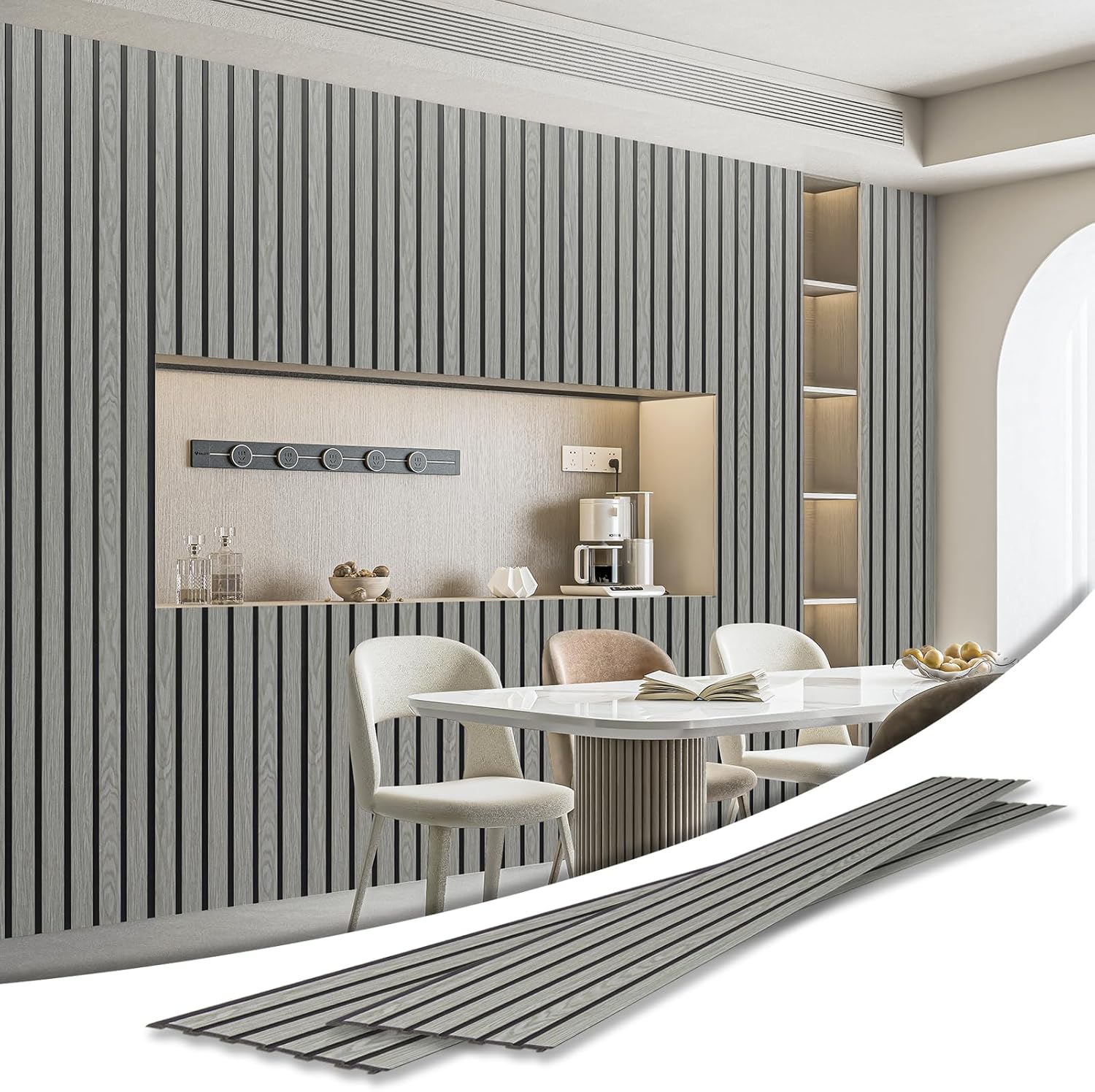 Art3d Glue-On Six-Grid Wainscoting Panel for Home Decor