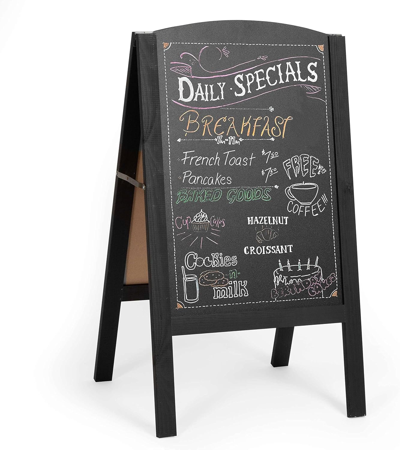 Ilyapa Wooden A-Frame Chalkboard Sign for Menus and Ads