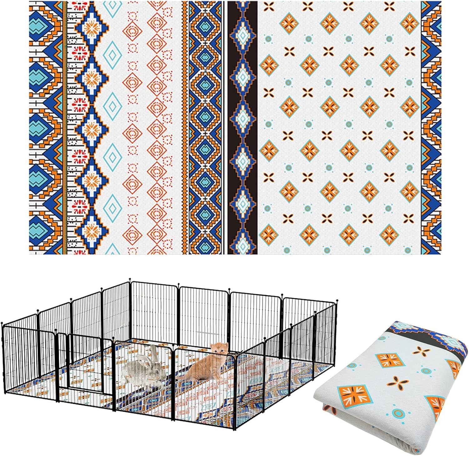 BNOSDM 79in X 55in Washable Bunny Cage Liners for Pets