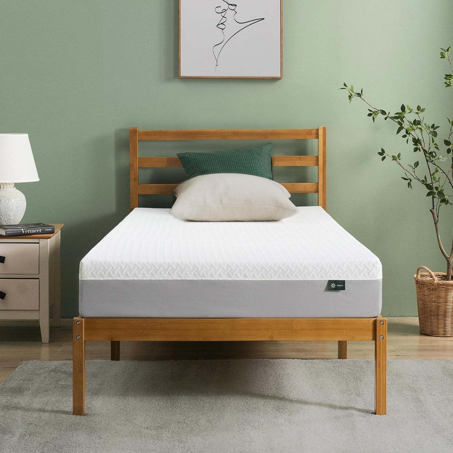 ZINUS 8 Inch Green Tea Memory Foam Mattress for Fresh Sleep