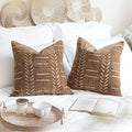 Fall Brown Decorative Throw Pillow Covers 22x22 - Cozy Boho Accent