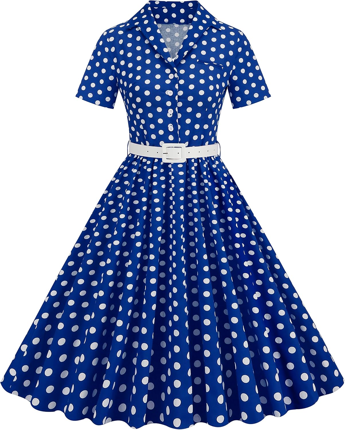 Vintage 1950s Retro Polka Dot Cocktail Party Swing Dress