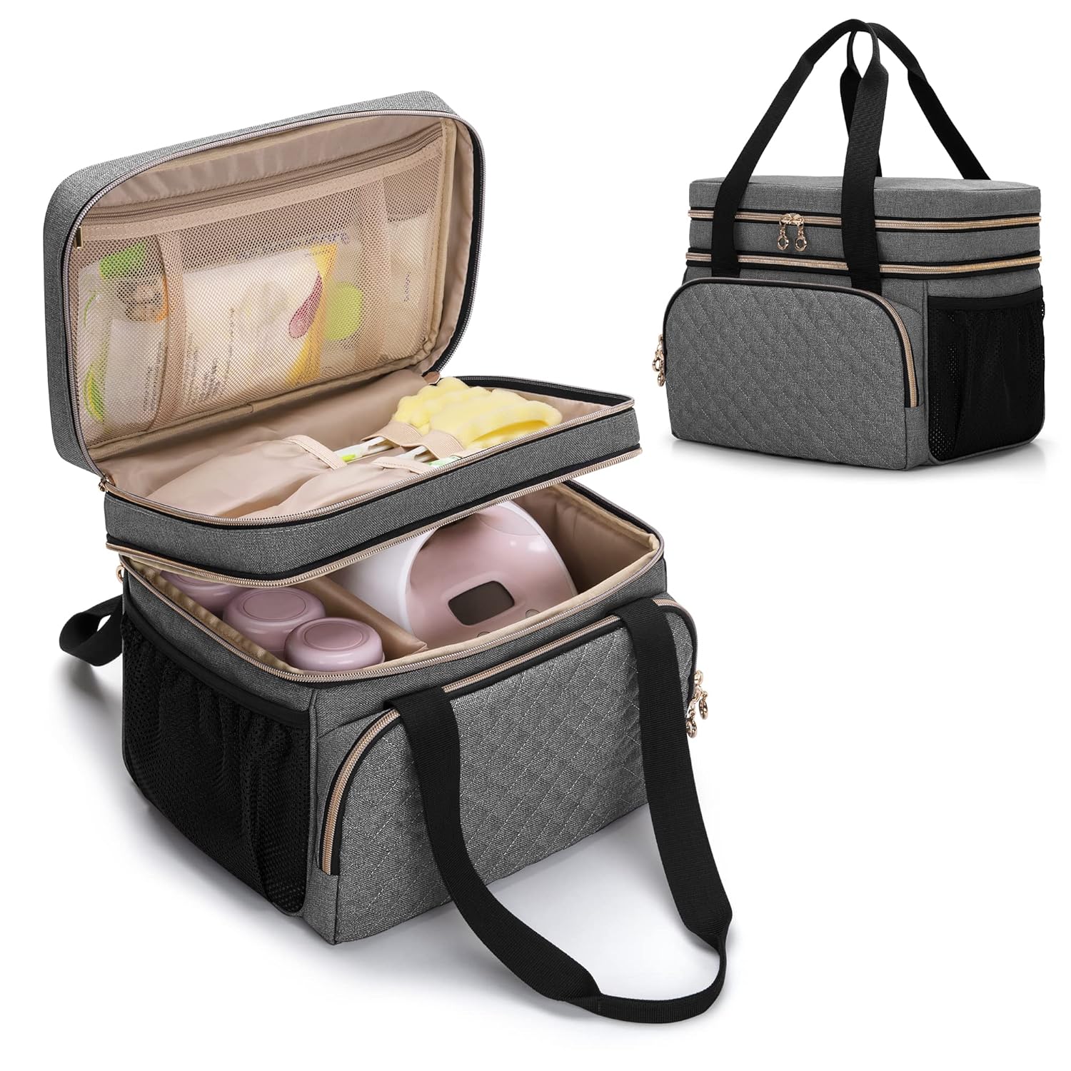 Luxja Double Layer Breast Pump Bag for Spectra S1 and S2 Use