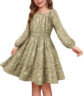 Grace Karin Girls Long Sleeve Floral Midi Dress Size 6-14Y