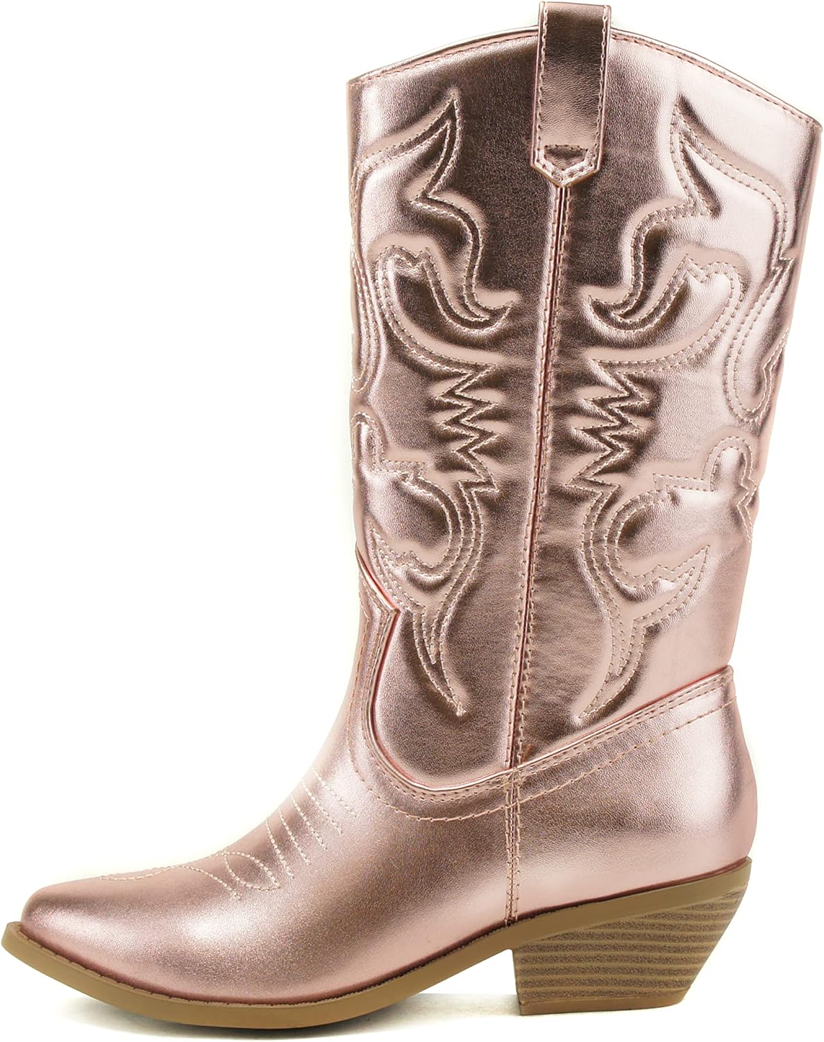 Soda Red Reno Western Cowboy Pointed Toe Knee High Boots
