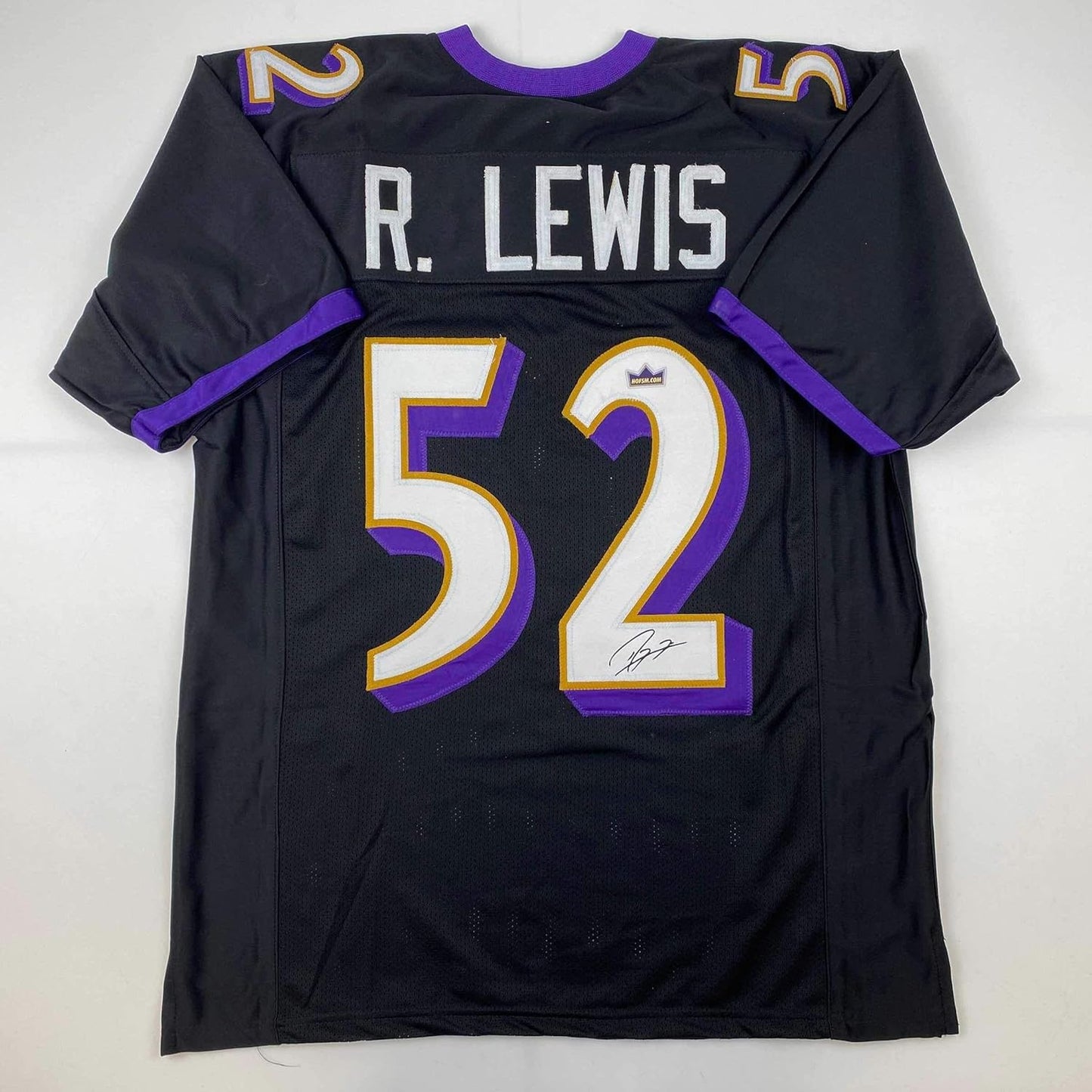 Facsimile Autographed Ray Lewis Baltimore Black Jersey XL