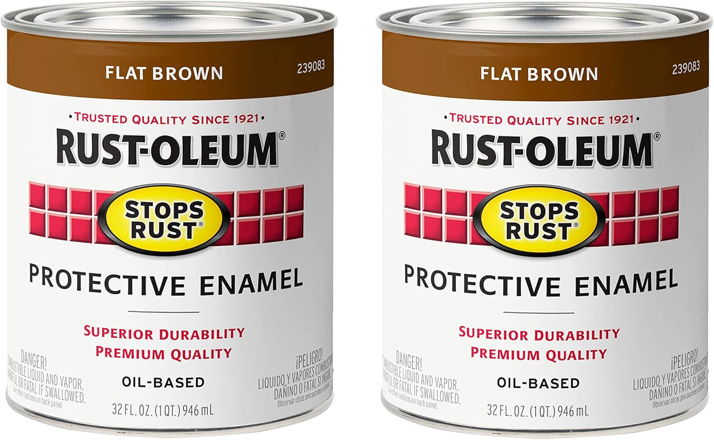 Rust-Oleum Flat Brown Stops Rust Enamel Paint for Durable Coating