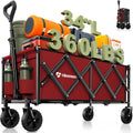 34in Extra Long Collapsible Wagon Cart - Heavy Duty Utility