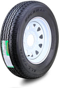 ROCKMAN Trailer Tire Wheel Assembly ST225/75R15 - Durable 10-Ply E