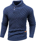 Mens Pullover Shawl Collar Turtleneck Cable Knit Sweater (Style LTRB)