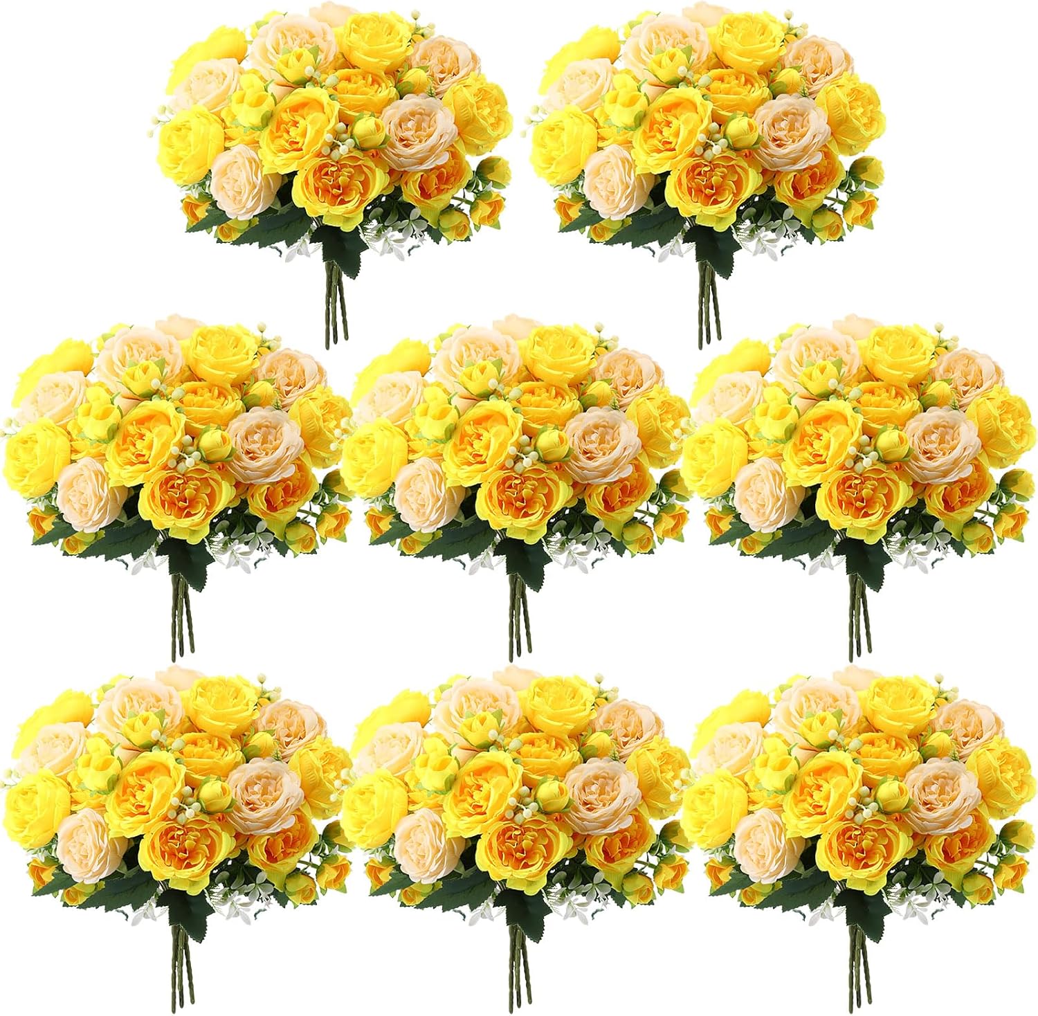 Geosar 8 Bundles Artificial Peonies Flowers for Home Decor