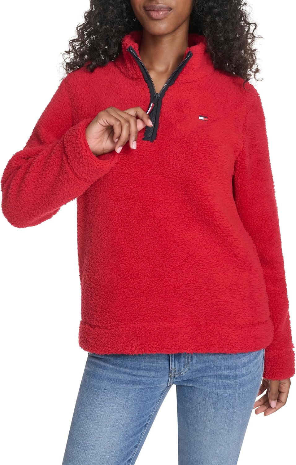 Tommy Hilfiger Womens 1/4 Zip Mockneck Sherpa Pullover Review