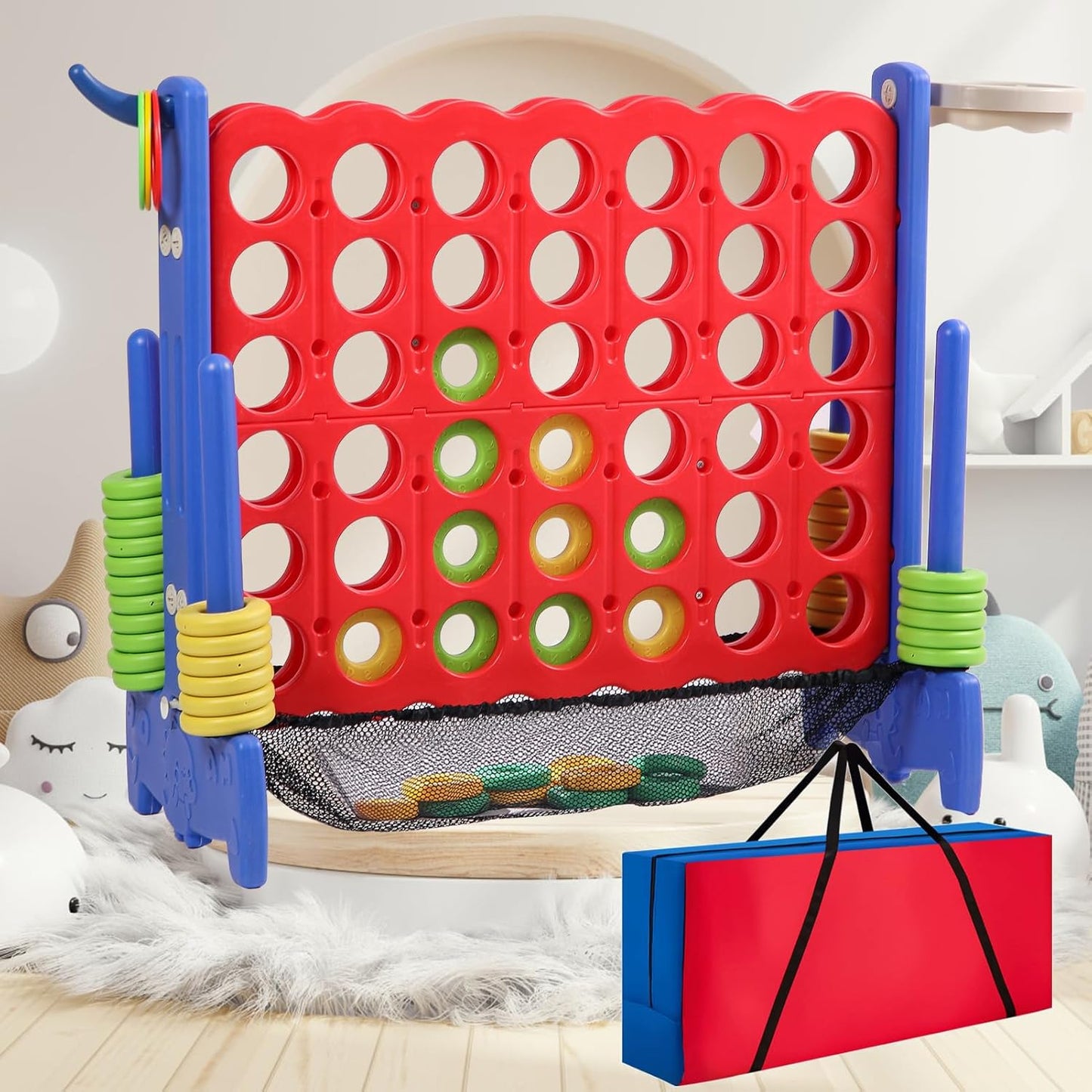 Giant 4 Row Game Set for Fun Indoor and Outdoor Gatherings
