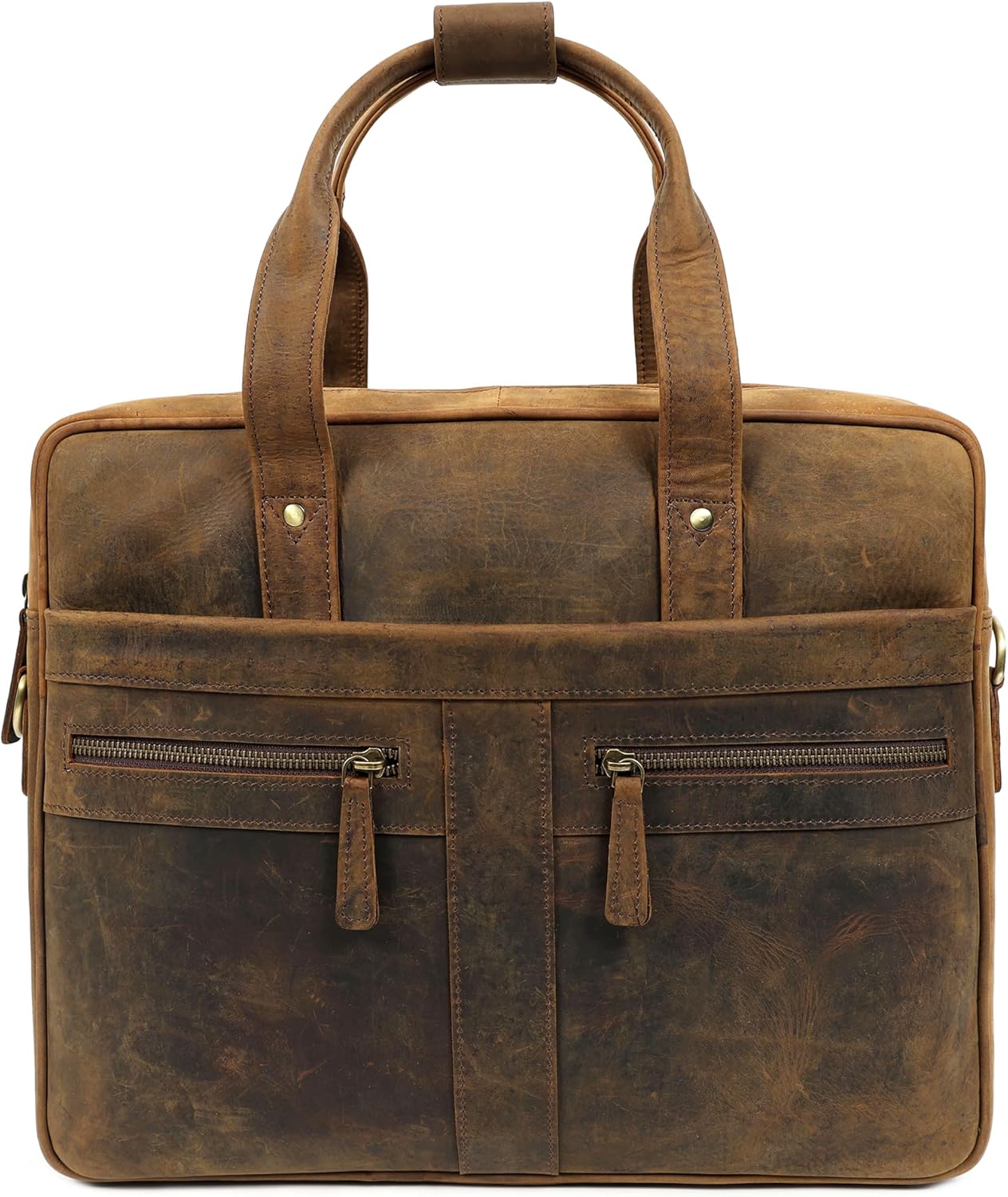 ELIZO Real Leather Messenger Bag for Men & Women - 16 in Laptop