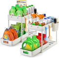 Pull Out Under Sink Organizer 2 Tier - Compact Sliding Cabinet Storage