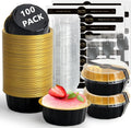 Ruckae 8oz Round Mini Baking Cups with Lids - Durable Disposable Pans