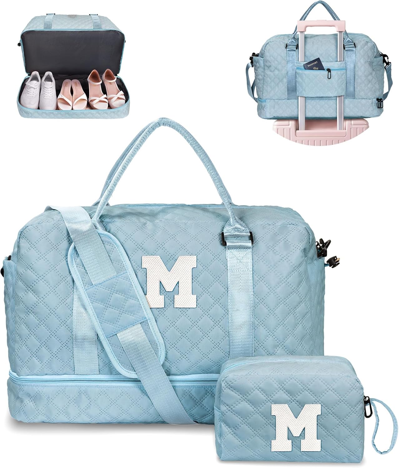 Personalized Kids Weekender Bag with Shoe Compartment for Travel