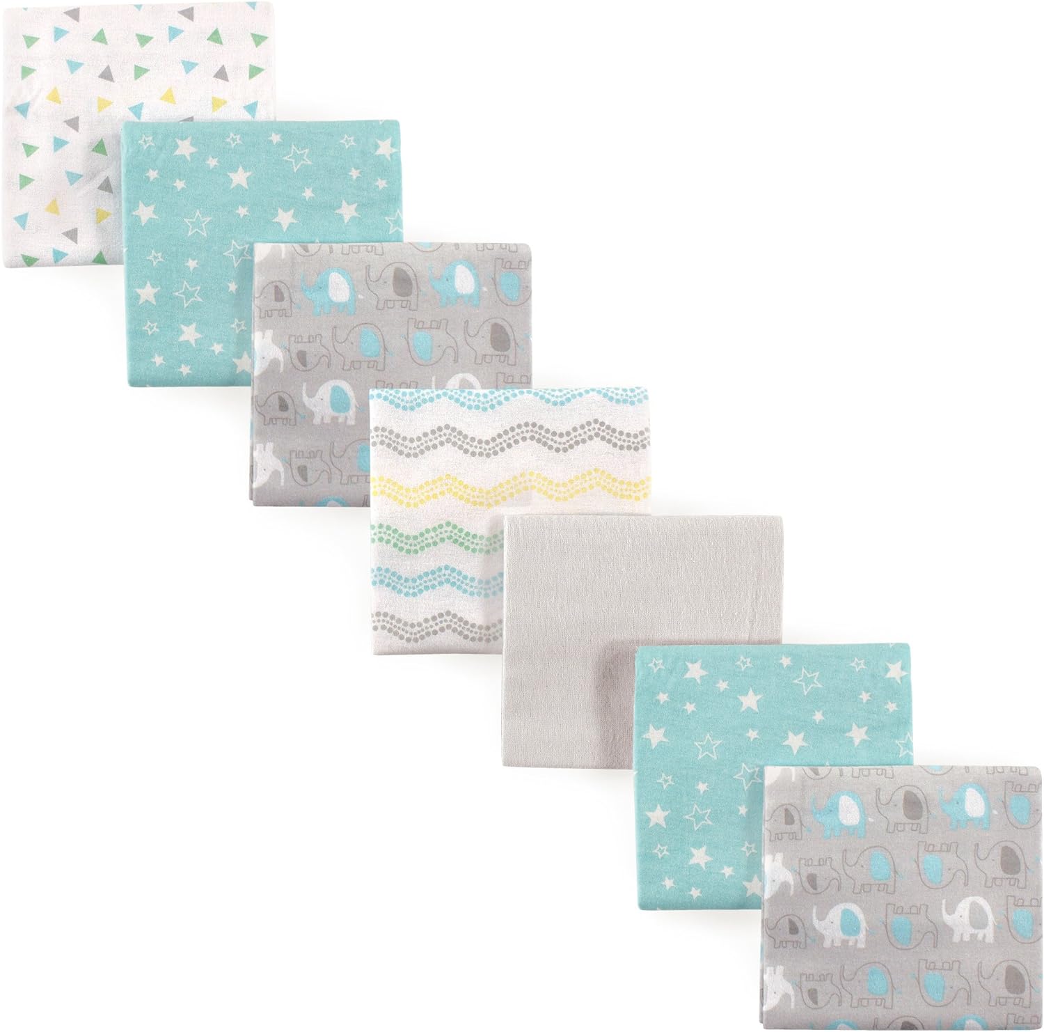 Luvable Friends 7-Pack Cotton Blankets: Cozy Elephant Designs