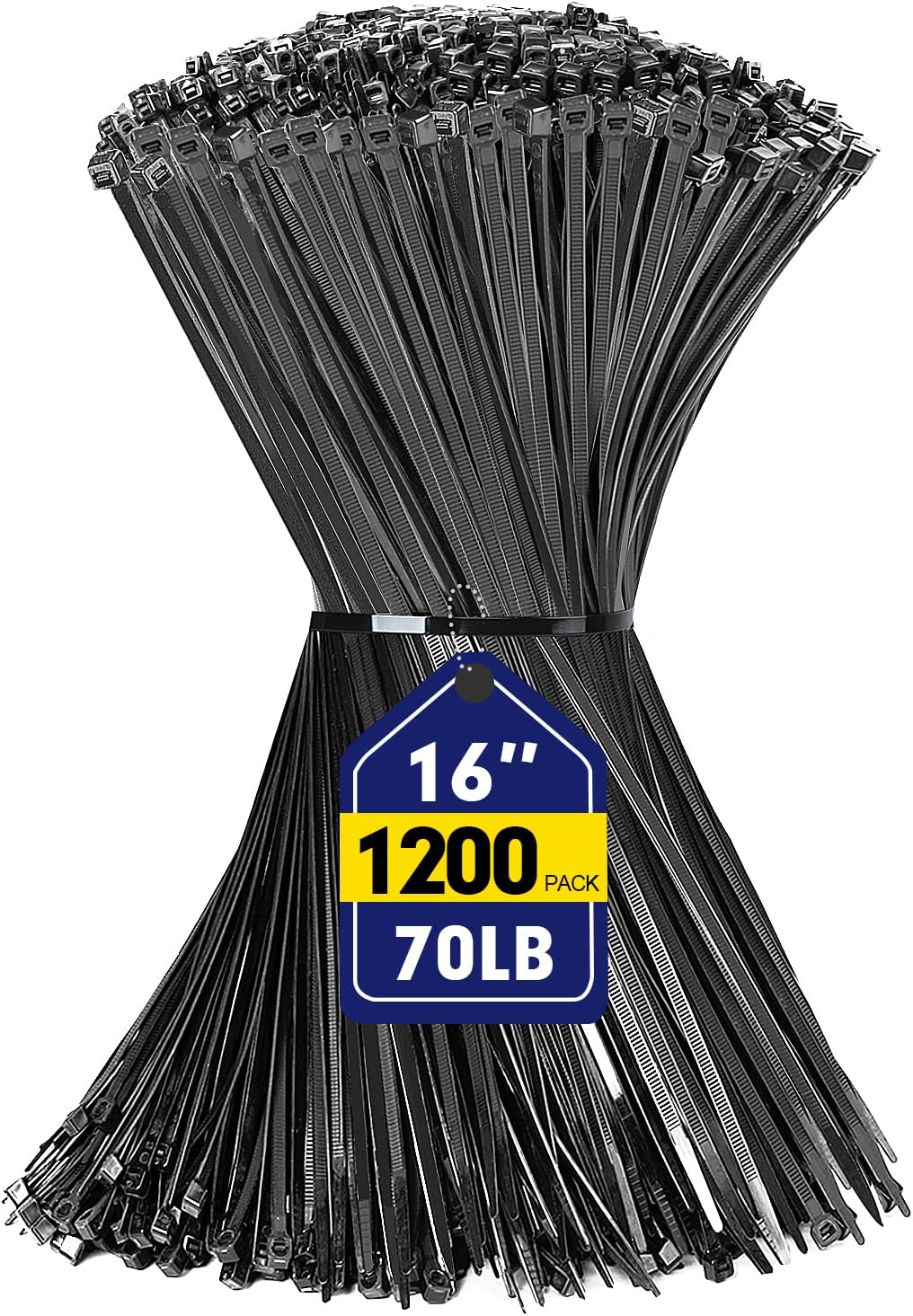 Heavy Duty 16 Inch Black Cable Zip Ties for All Your Needs