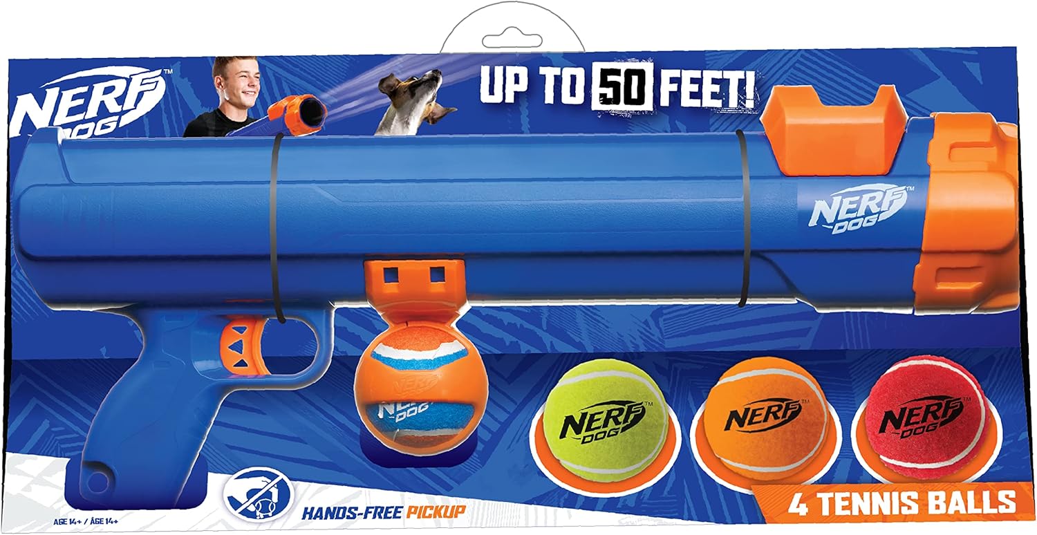 Nerf Dog Tennis Ball Blaster Toy for Fetch and Tricks