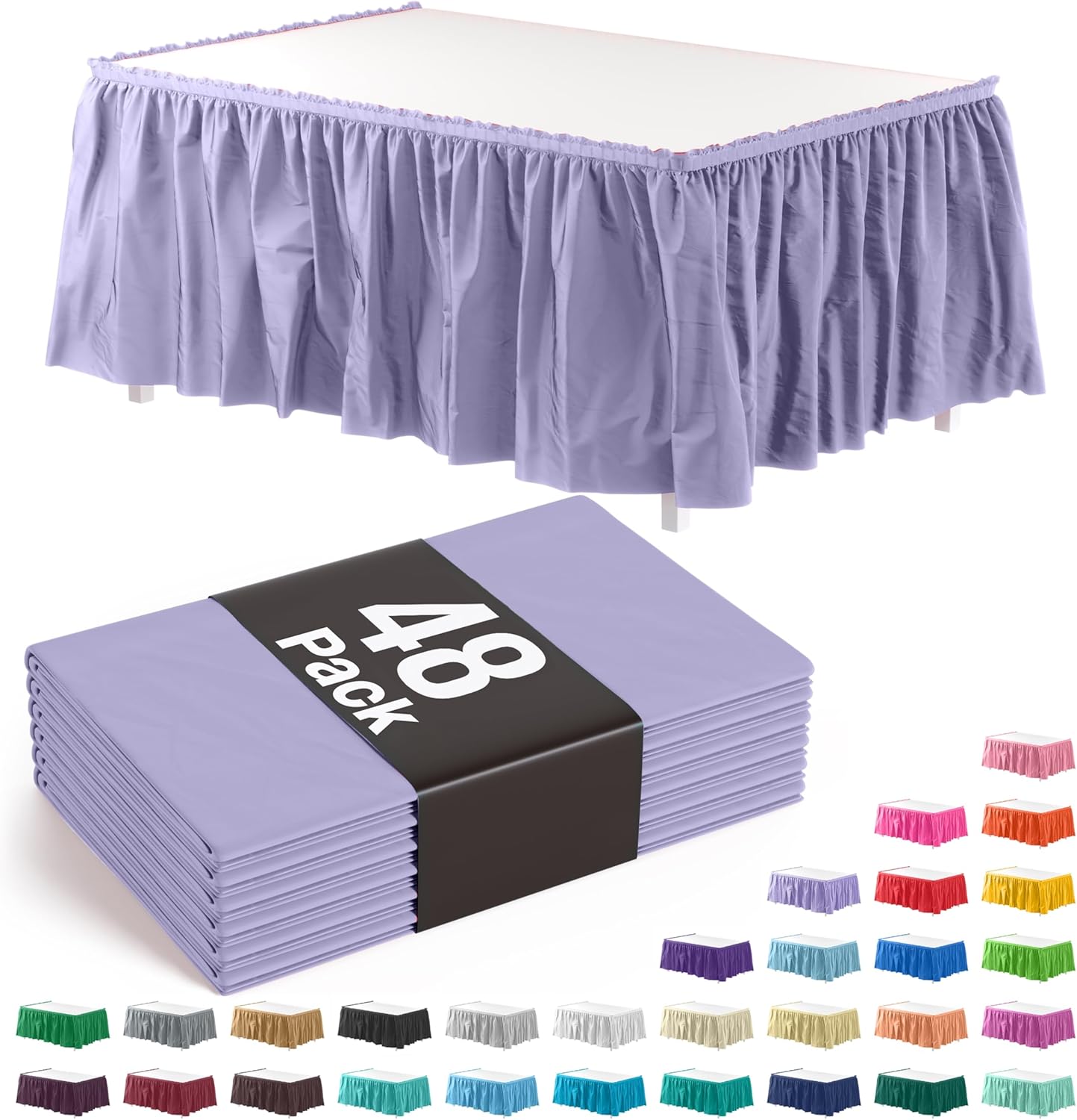 Exquisite Ruffle Table Skirt Lavender for Elegant Events