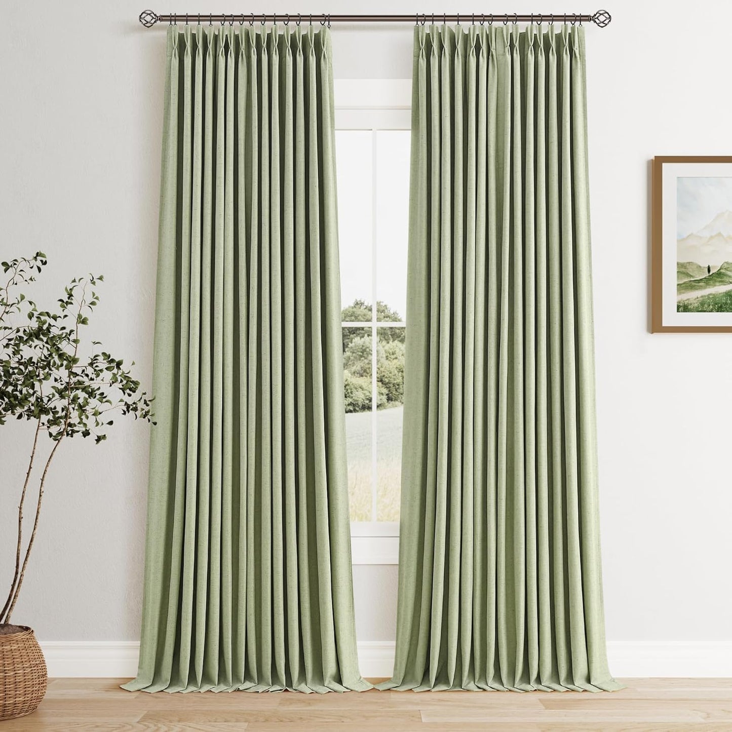 Pinch Pleated Linen Blackout Curtains for Stylish Home Decor