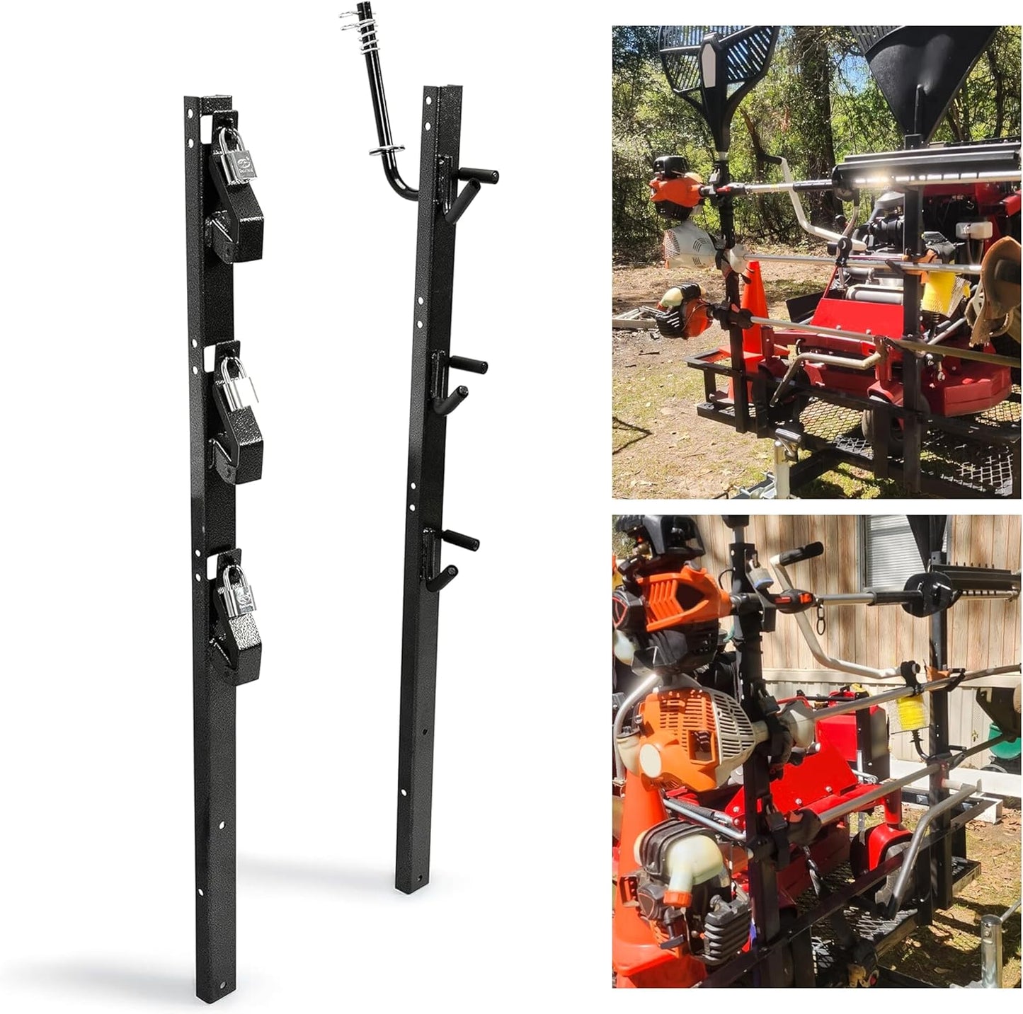 Lockable Trimmer Rack for Landscape Trucks and Trailers